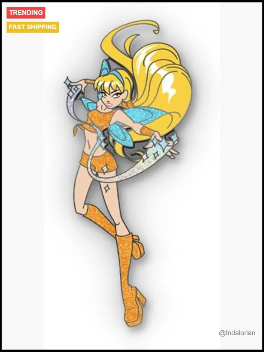 Winx Club Stella Fairy Pin Costume Jewelry Enamel Pin